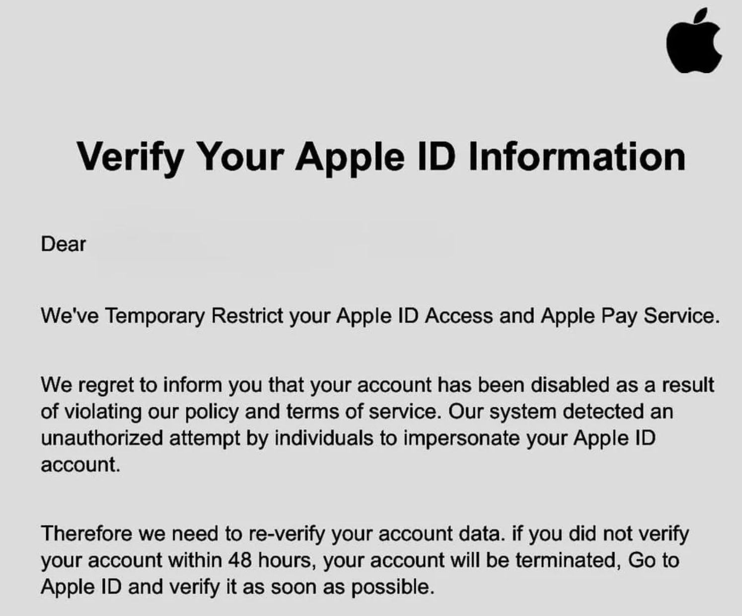 Apple ID Scam